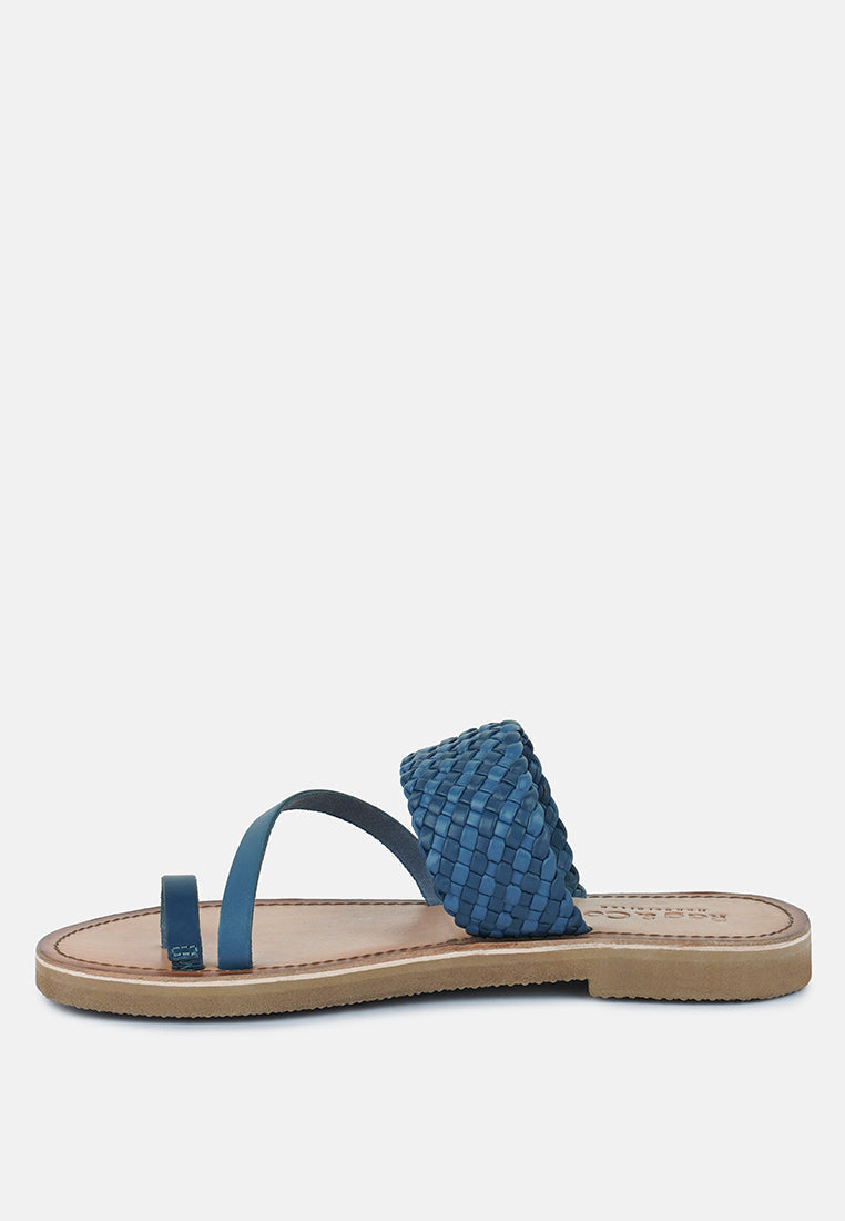 Isidora Braided Leather Flat Sandal - Glamourous Grace