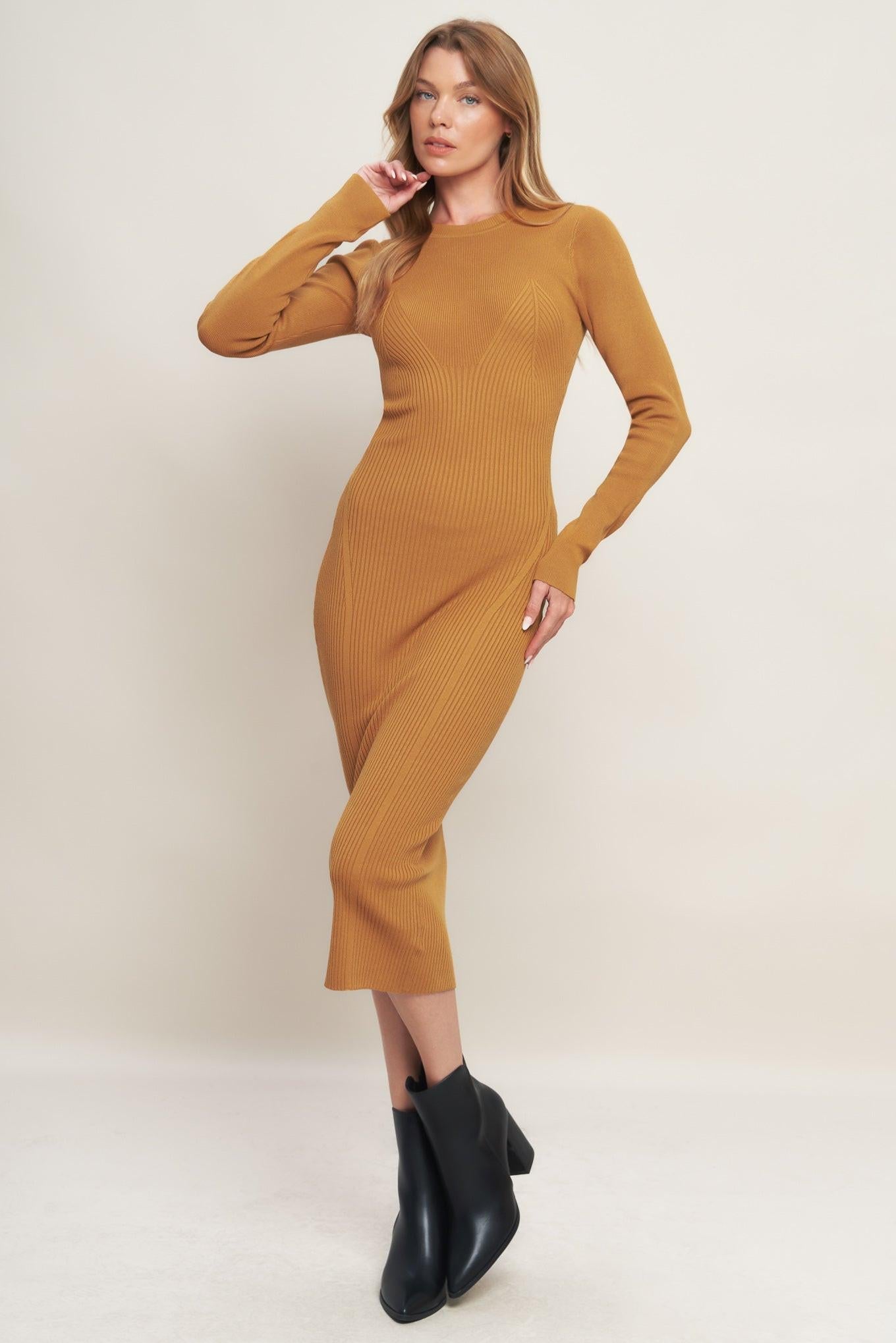 BE WITH YOU SWEATER MIDI DRESS - Glamourous Grace
