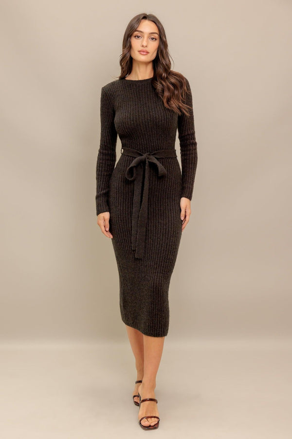BE GOOD TO ME SWEATER MIDI DRESS - Glamourous Grace