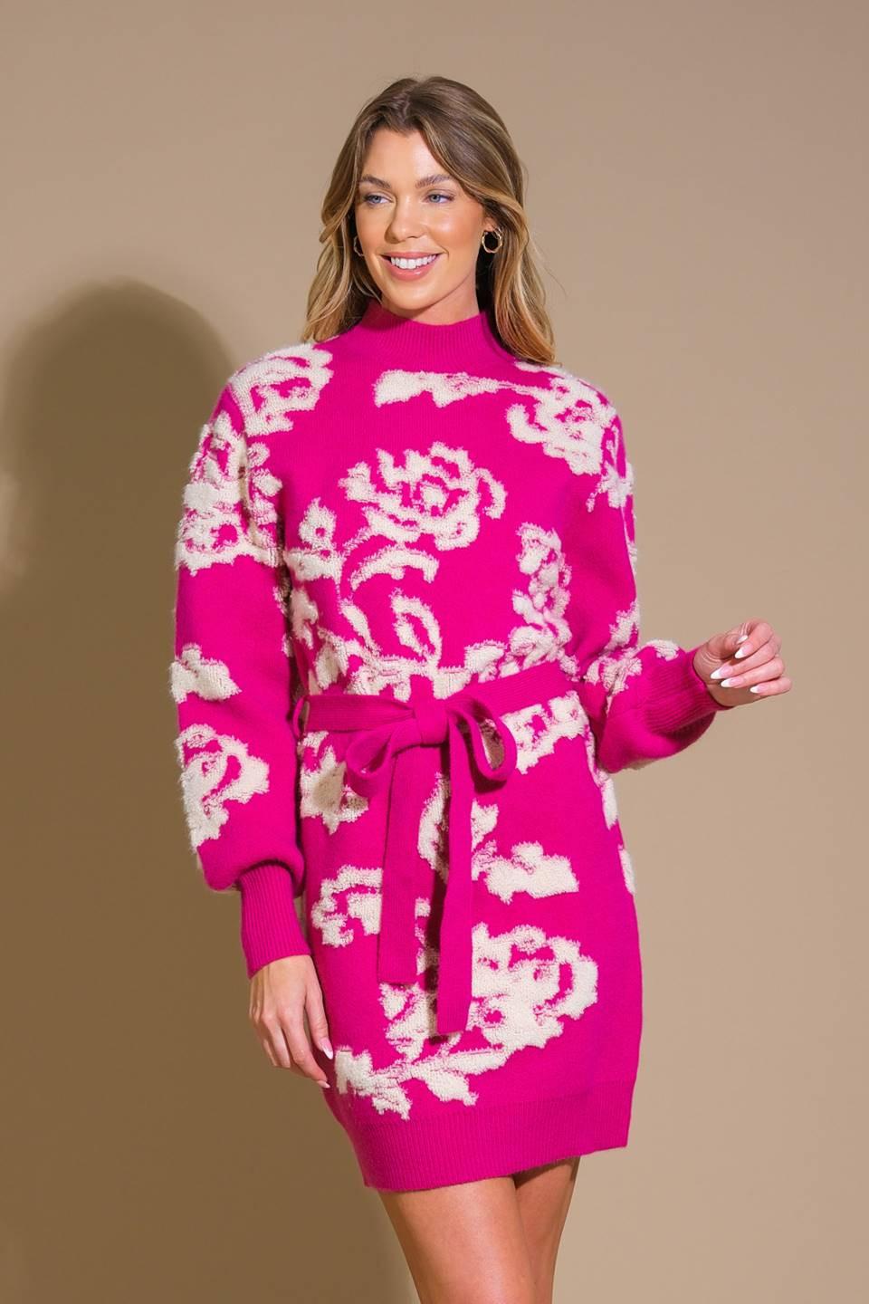 HEART ON DISPLAY SWEATER MINI DRESS - Glamourous Grace