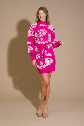 HEART ON DISPLAY SWEATER MINI DRESS - Glamourous Grace