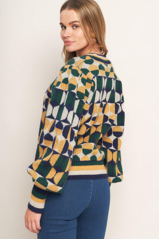 CHEER YOU ON JACQUARD SWEATER TOP - Glamourous Grace