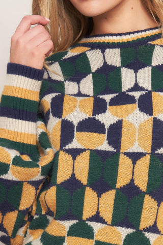 CHEER YOU ON JACQUARD SWEATER TOP - Glamourous Grace