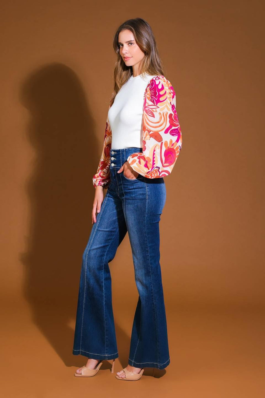 MAJESTIC FLOW SWEATER WOVEN TOP - Glamourous Grace