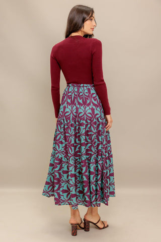 SANGRIA BLOOM WOVEN MIDI DRESS - Glamourous Grace