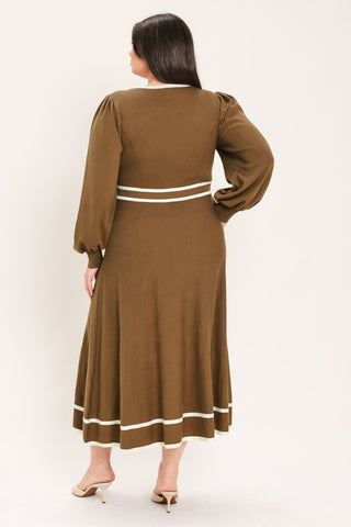 CEDAR LINE ELEGANCE SWEATER MIDI DRESS