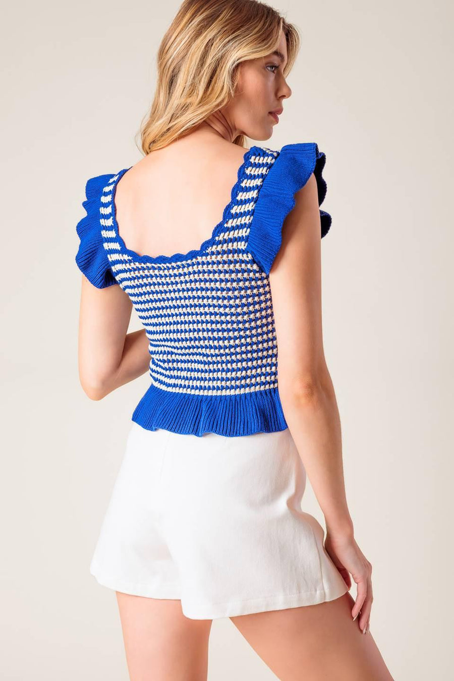 OUT WEST BLUE SWEATER KNIT TOP - Glamourous Grace