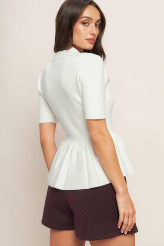 SWEET SERENADE CREAM WOVEN TOP - Glamourous Grace