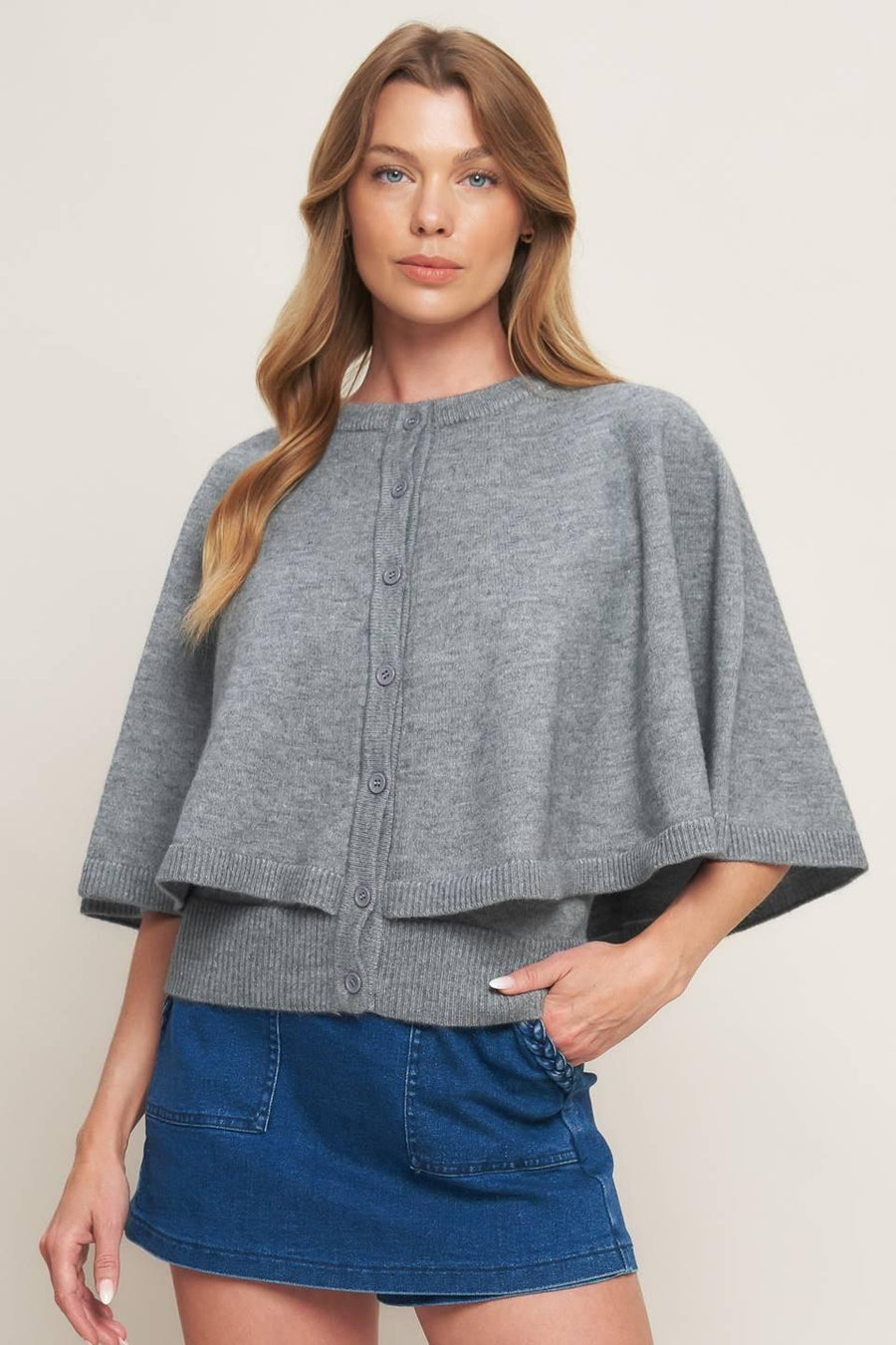 MISTY SHAWL CAPELET SWEATER - Glamourous Grace
