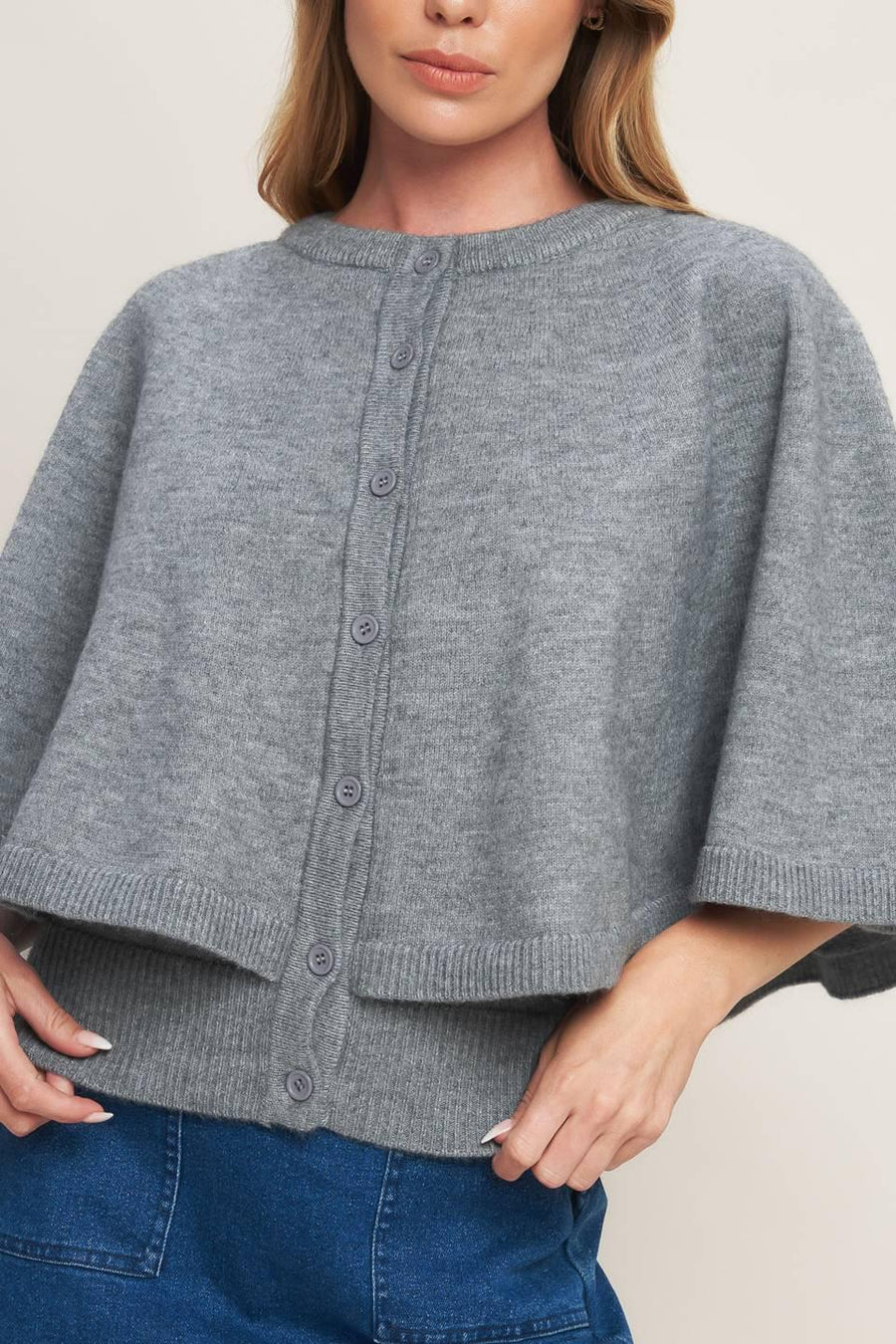 MISTY SHAWL CAPELET SWEATER - Glamourous Grace