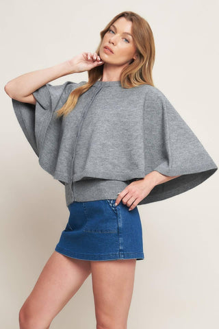 MISTY SHAWL CAPELET SWEATER - Glamourous Grace