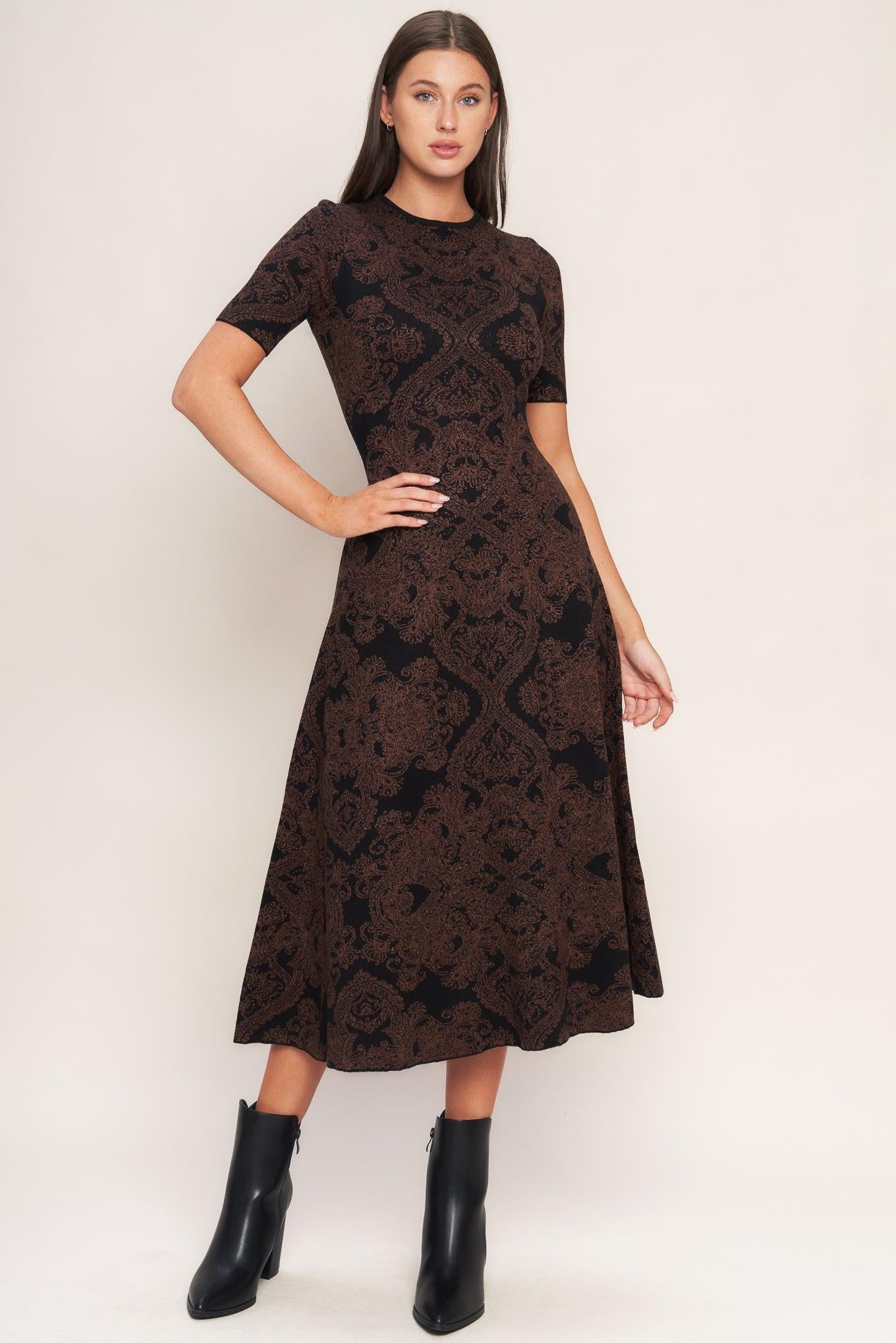 GOTHIC MUSE JACQUARD SWEATER MIDI DRESS - Glamourous Grace