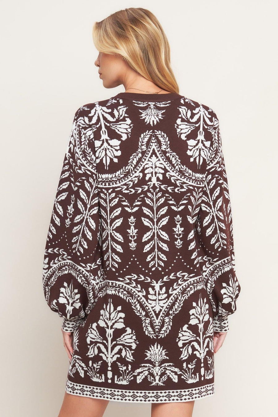 TERRA TAPESTRY SWEATER KNIT MINI DRESS - Glamourous Grace