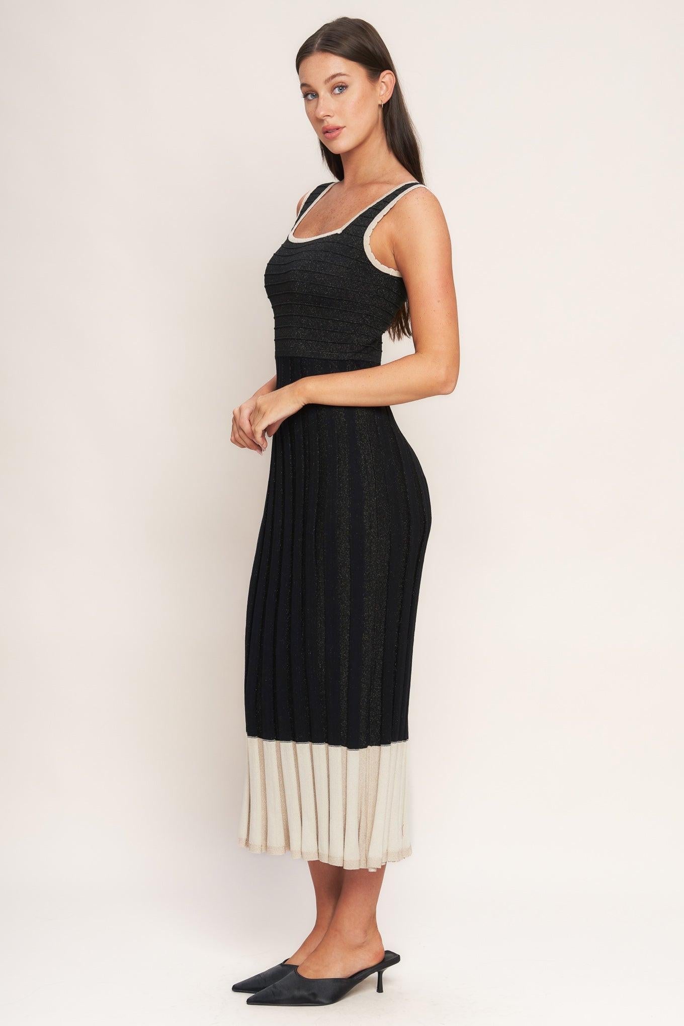 NOIR ÉCLAT SWEATER KNIT MIDI DRESS - Glamourous Grace