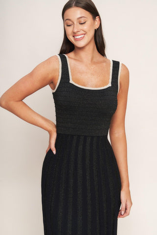 NOIR ÉCLAT SWEATER KNIT MIDI DRESS - Glamourous Grace