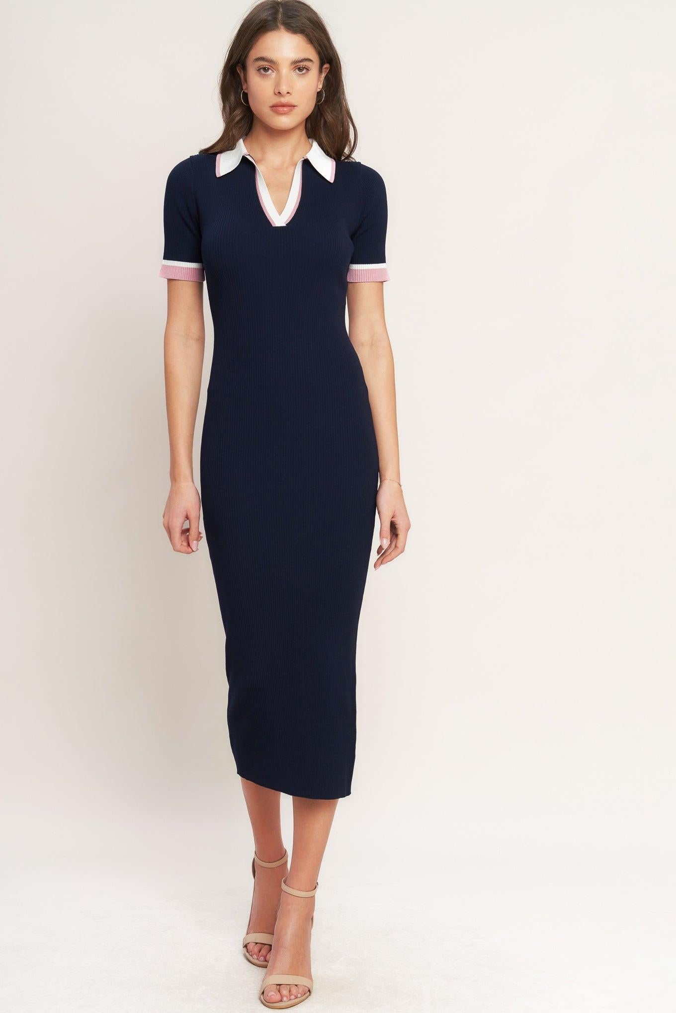 HEELS-READY SILHOUETTE KNIT MIDI DRESS - Glamourous Grace