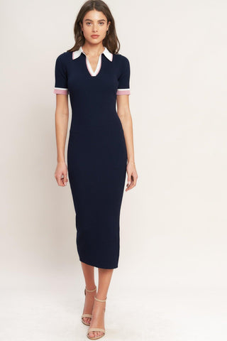 HEELS-READY SILHOUETTE KNIT MIDI DRESS - Glamourous Grace