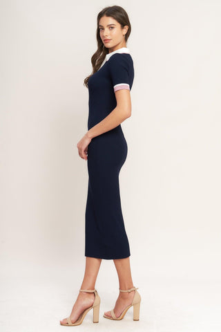 HEELS-READY SILHOUETTE KNIT MIDI DRESS - Glamourous Grace