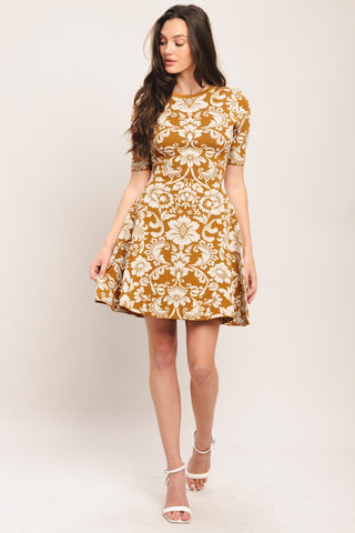 AMBER BLOOM SWEATER KNIT MINI DRESS - Glamourous Grace