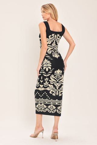 GREEK ISLE GLAM JACQUARD MIDI DRESS - Glamourous Grace