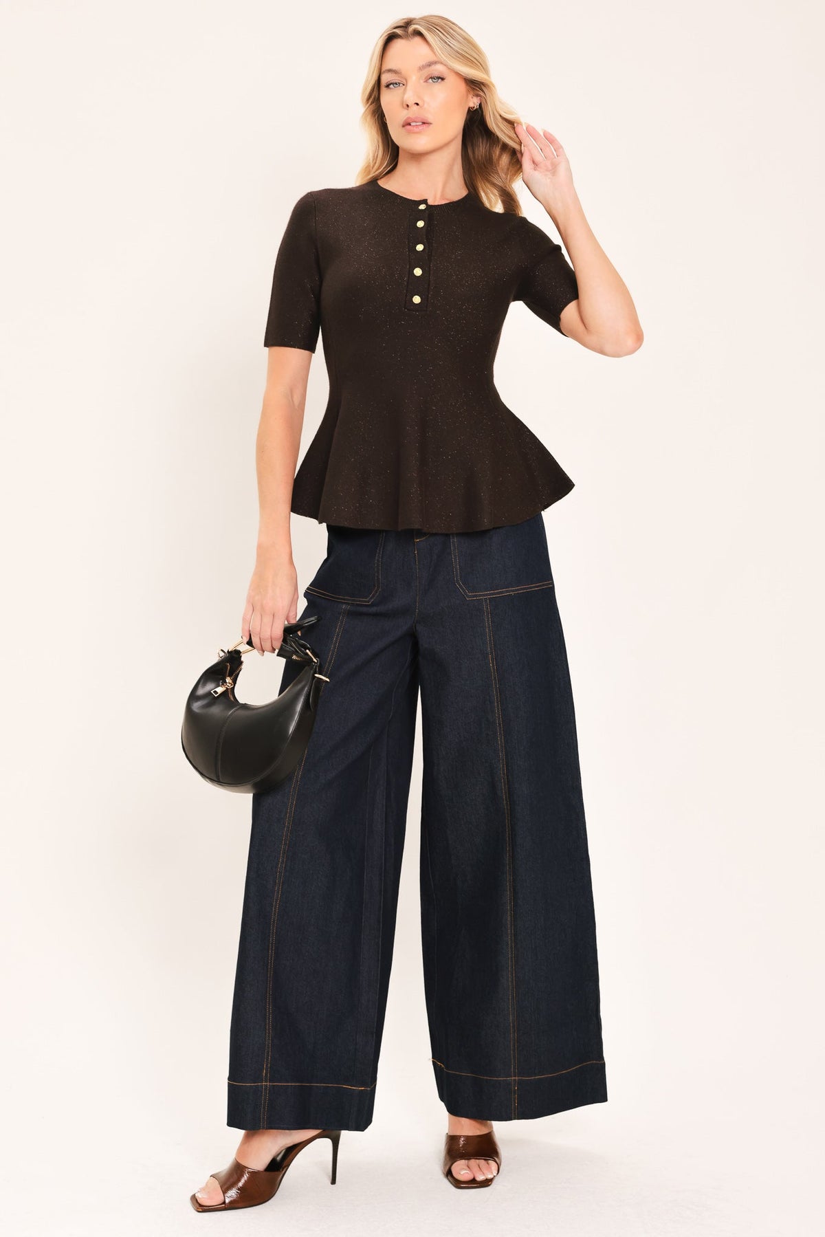 JAVA PEPLUM POLISH SWEATER KNIT TOP - Glamourous Grace