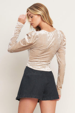 FAIRY CREAM VELVET TOP - Glamourous Grace