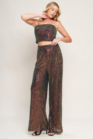 CHARMING COMPOSURE SEQUIN TOP AND BOTTOM SET - Glamourous Grace