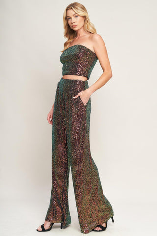 CHARMING COMPOSURE SEQUIN TOP AND BOTTOM SET - Glamourous Grace