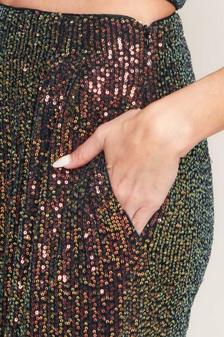 CHARMING COMPOSURE SEQUIN TOP AND BOTTOM SET - Glamourous Grace