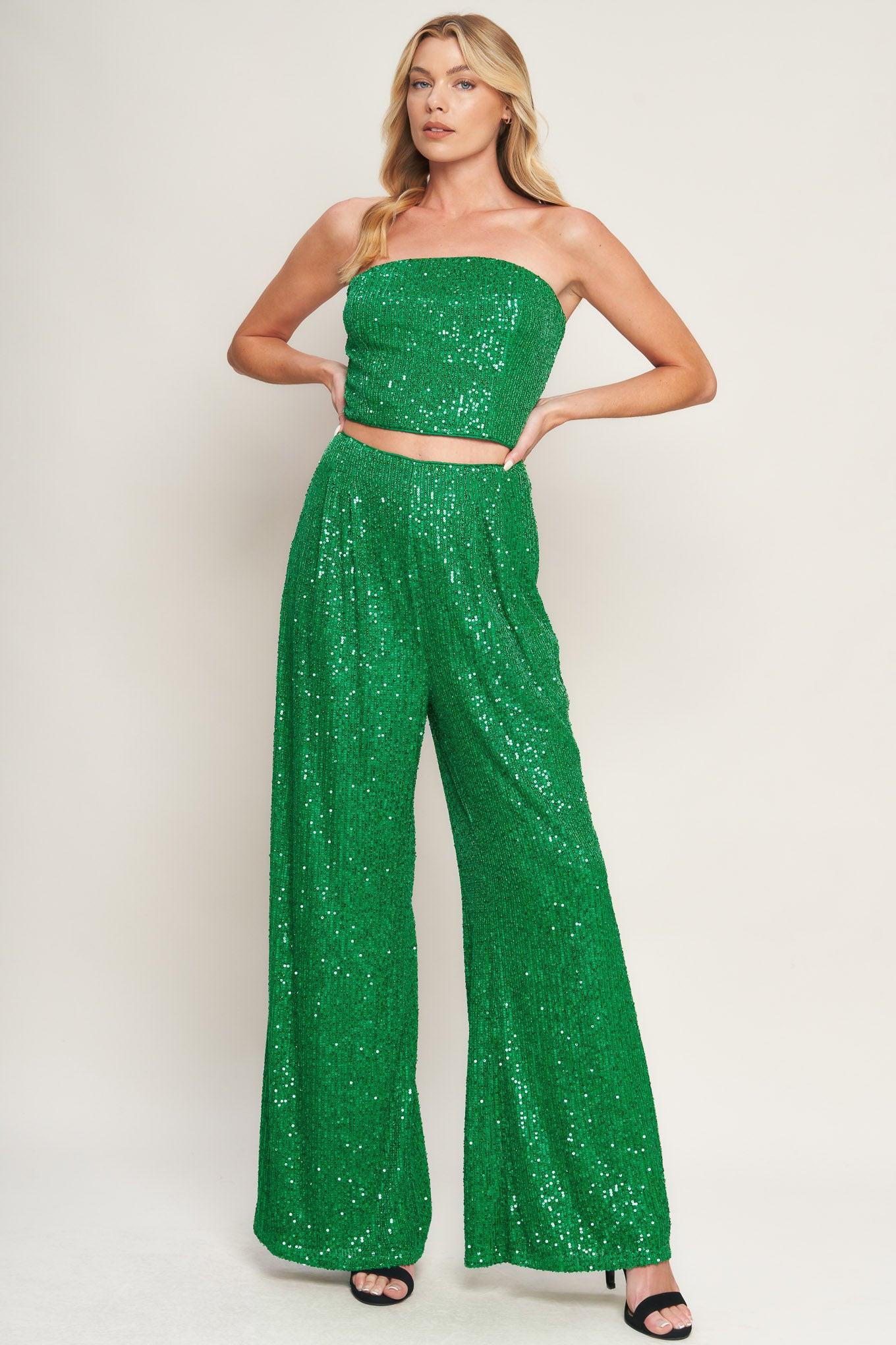 CHARMING COMPOSURE SEQUIN TOP AND BOTTOM SET - Glamourous Grace