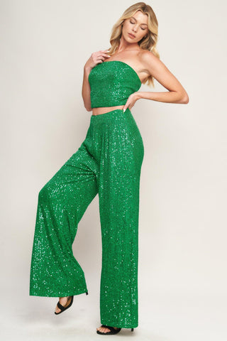 CHARMING COMPOSURE SEQUIN TOP AND BOTTOM SET - Glamourous Grace