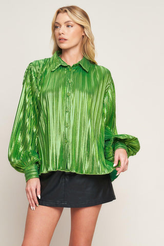 RUNWAY TREND FOILED TOP - Glamourous Grace