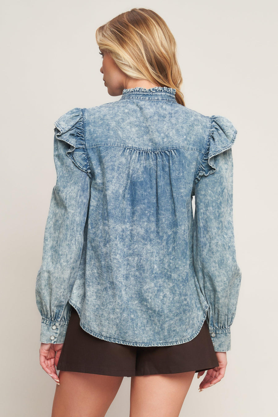 WESTERN CHIC DENIM TOP - Glamourous Grace