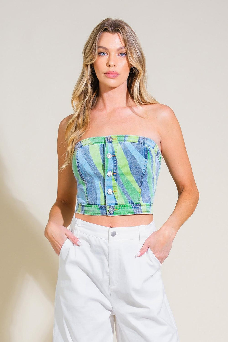 NAVIGATING LIFE DENIM TOP - Glamourous Grace