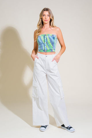 NAVIGATING LIFE DENIM TOP - Glamourous Grace