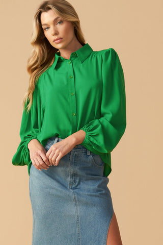 COMFORTABLE CHARM WOVEN TOP - Glamourous Grace