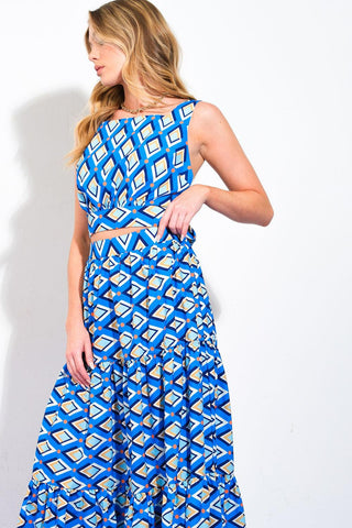 SUMMER JOURNEY WOVEN TOP AND SKIRT SET - Glamourous Grace