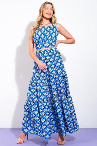 SUMMER JOURNEY WOVEN TOP AND SKIRT SET - Glamourous Grace