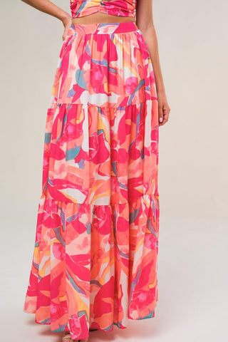 ROMANTICALLY SPEAKING WOVEN TOP AND SKIRT SET - Glamourous Grace