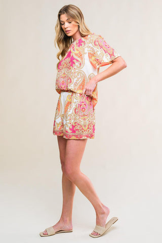 SCARLET SYMPHONY WOVEN TOP AND SHORT SET - Glamourous Grace
