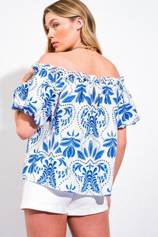 DIVIDE AND CONTOUR WOVEN TOP - Glamourous Grace