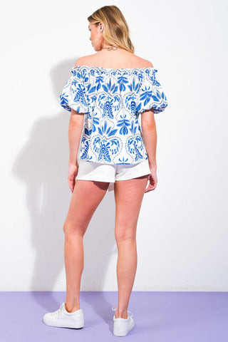 DIVIDE AND CONTOUR WOVEN TOP - Glamourous Grace