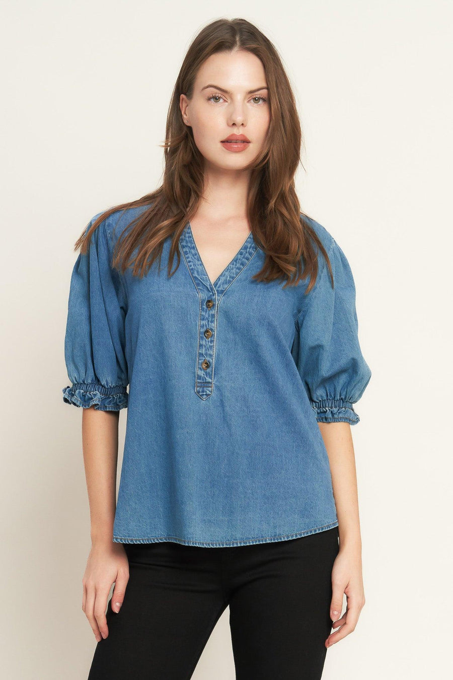 CLOSER TO YOU DENIM TOP - Glamourous Grace