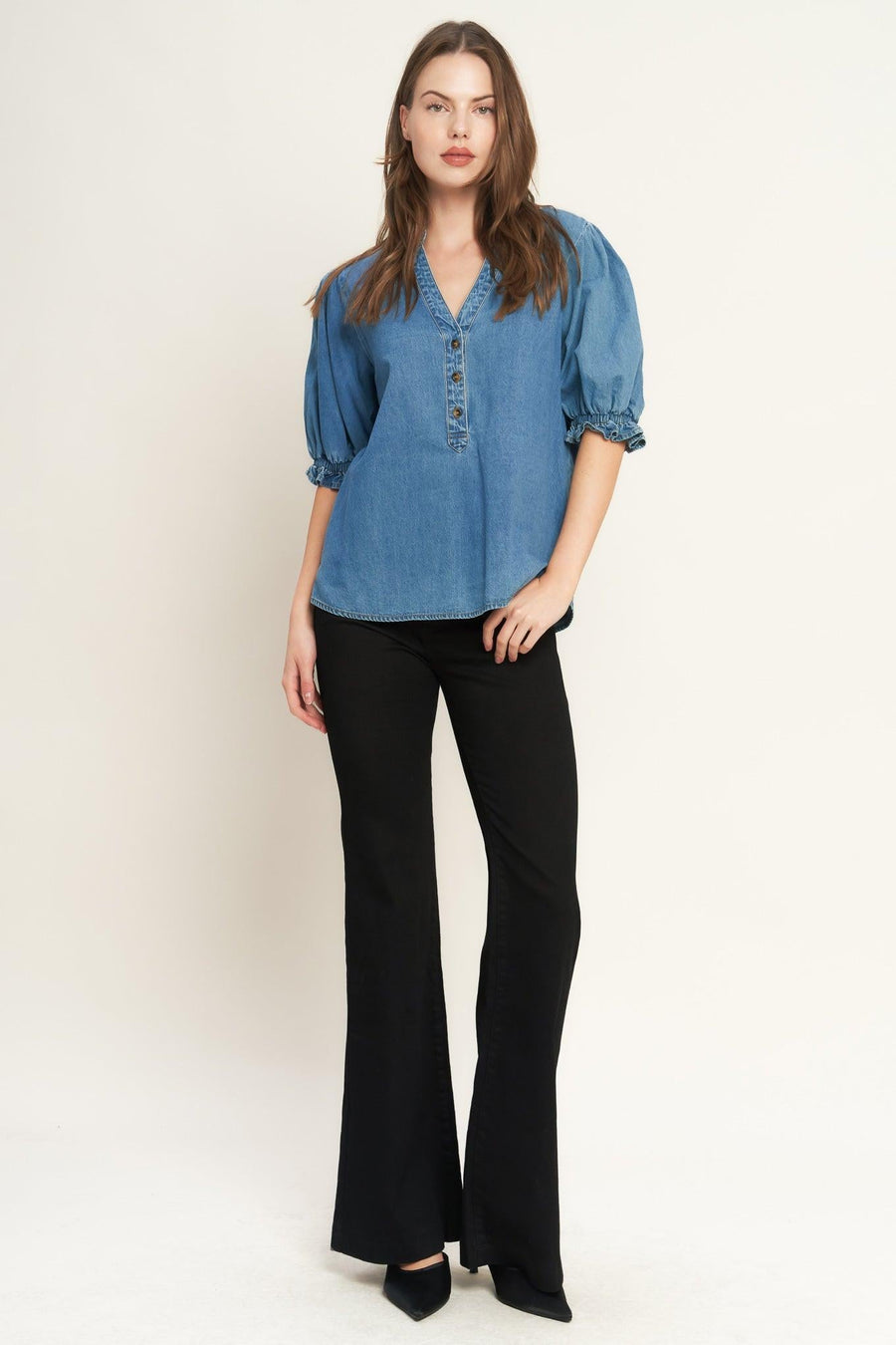 CLOSER TO YOU DENIM TOP - Glamourous Grace