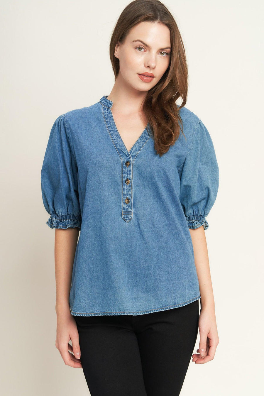 CLOSER TO YOU DENIM TOP - Glamourous Grace