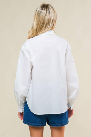 REFINED BREEZE BUTTON-UP TOP - Glamourous Grace