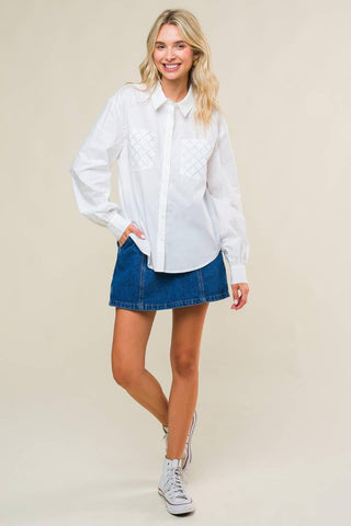 REFINED BREEZE BUTTON-UP TOP - Glamourous Grace