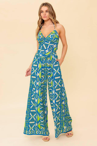 STUN LIKE ME NAVY WOVEN TOP AND PANT SET - Glamourous Grace