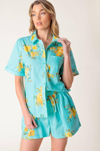TREASURED TIMES WOVEN TOP AND SHORT SET - Glamourous Grace