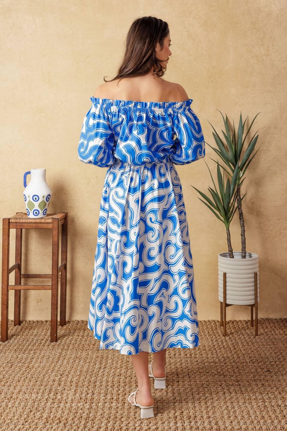 SUNSET SASHAY BLUE TOP AND SKIRT SET - Glamourous Grace
